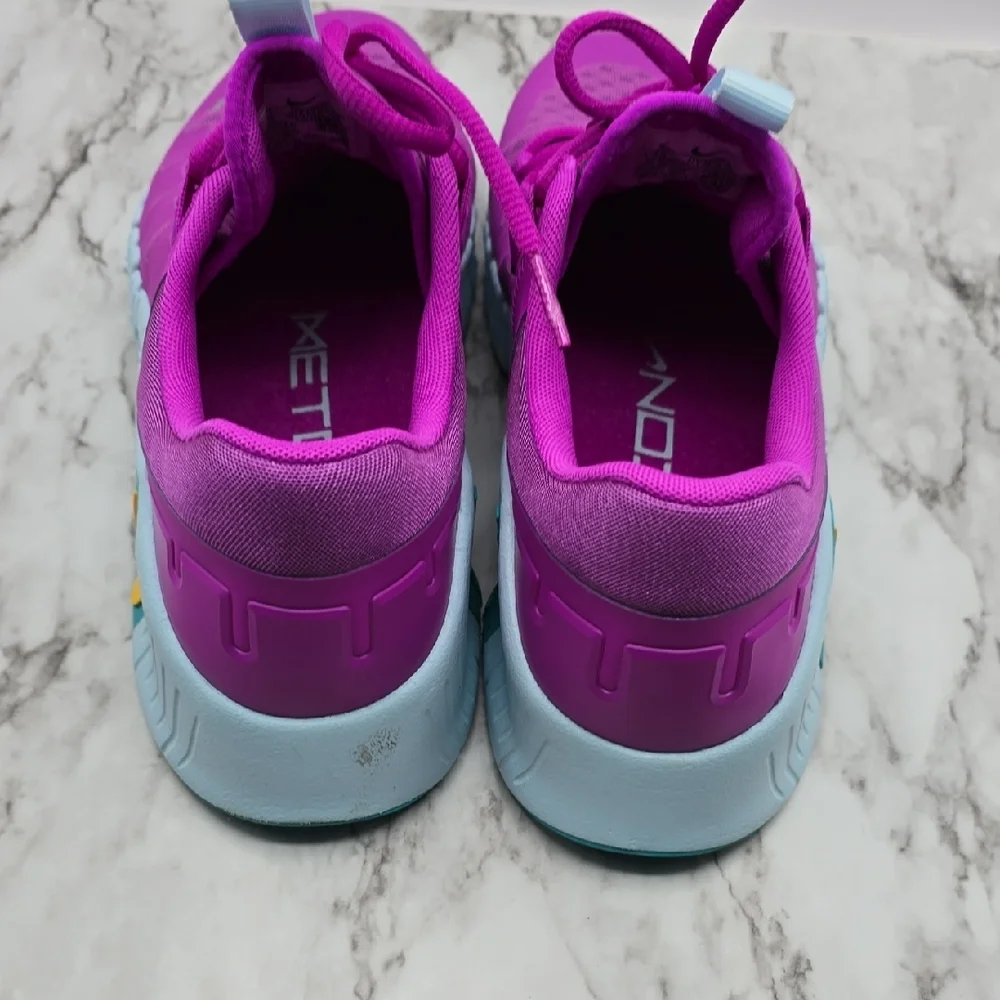 Nike Metcon Free Purple Running Sneakers with Teal & Yellow Accents - Picture 3 of 5